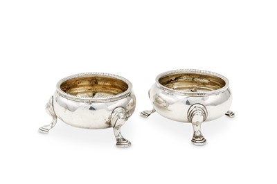 Lot 477 - A pair of George II Scottish sterling silver...