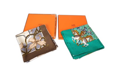 Lot 156 - Two Hermes Silk Scarves, to include 'Luna Park'...