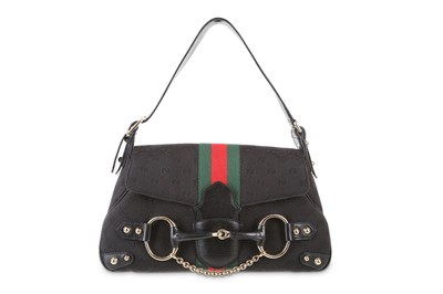 Lot 145 - Gucci Black Guccissima Horsebit Shoulder Bag,...