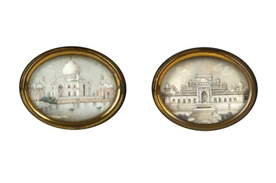 Lot 279 - TWO INDIAN MINIATURES OF THE TAJ MAHAL AND...