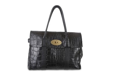 Lot 148 - Mulberry Black Croc Embossed Bayswater,...