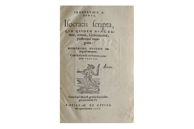 Lot 313 - Isocrates & Wolf (Hieronymus, edit) Isocatres...