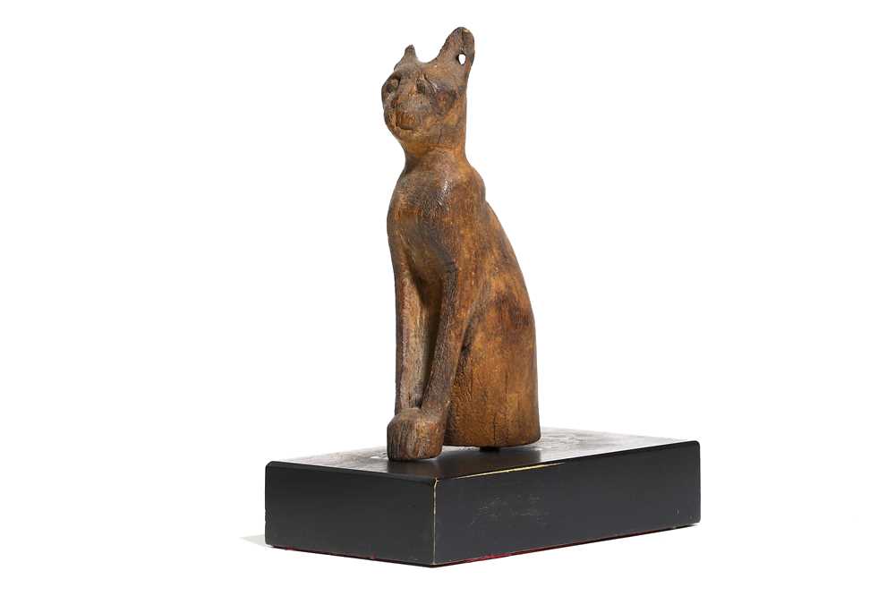 Lot 8 - AN EGYPTIAN WOOD CAT Late Period, Circa 664 -...