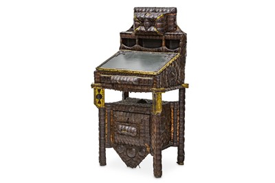 Lot 361 - A Carlo Bugatti style writing desk clad with...