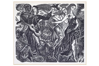 Lot 68 - DAVID JONES (1895-1974) Everyman woodcut image:...