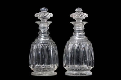 Lot 229 - A PAIR OF 19TH CENTURY ENGLISH CUT GLASS...