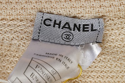 Lot 30 - Chanel Cream Silk Crochet Jacket, c. 2006, red...