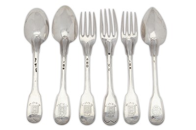 Lot 297 - A French silver flatware group including a...