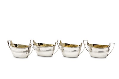 Lot 35 - A set of four George III sterling silver twin...