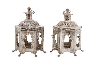 Lot 220 - A pair of late 20th century Thai white metal...