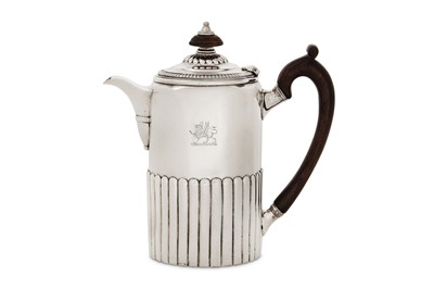 Lot 28 - A George III sterling silver coffee biggin,...