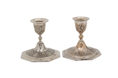 Lot 234 - A mid-20th century Iranian  silver candlestick,...