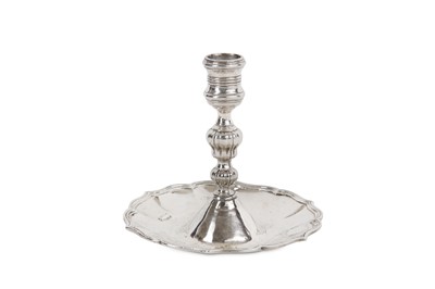 Lot 302 - A Continental silver chamberstick, marked with...