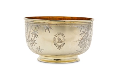 Lot 23 - A Victorian parcel gilt sterling silver sugar...