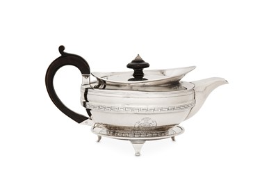 Lot 85 - A George III Scottish sterling silver teapot...