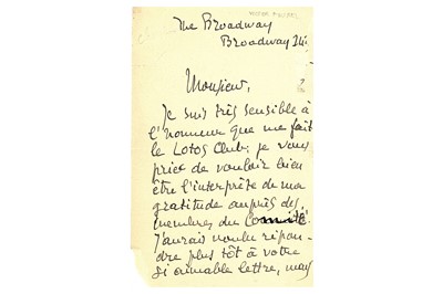 Lot 229 - Maurel (Victor) Autograph letter signed ('V....